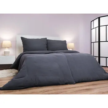 Bytový textil Dadka Vracov Dadka šedé bavlněné mušelínové povlečení Rozměr: 1x 70 x 90 a 1x 140 x 200 cm