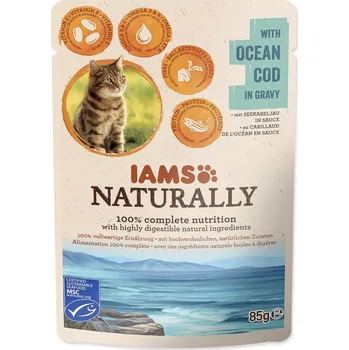 Krmivo pro kočku Kapsička IAMS Naturally Adult treska v omáčce 85 g