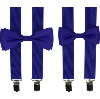 Kšandy Královsky modrý set kšandy s motýlkem pro tátu a syna