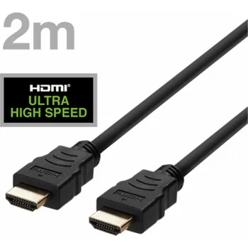 Video kabel DELTACO Kábel HDMI 2.1 M/M 2m, 8K Ultra High, čier