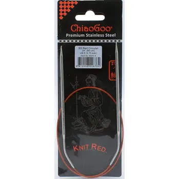 Jehlice ChiaoGoo Knit Red ergonomické fixní kruhové jehlice 60 Cm 3,75mm (ChiaoGoo SS Knit RED™ Circulars - 24" 60 cm 3,75mm)