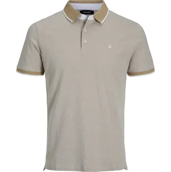 Pánské tričko Jack and Jones Paulos Tipped Pique Short Sleeve Polo Shirt Crockery S