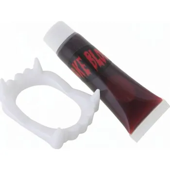 Karnevalový doplněk Upíří zuby a falešná krev