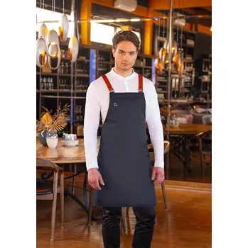 Kuchyňská zástěra KARLOWSKY Zástěra DIAMOND CUT® s pravé koženými popruhy Barva: mlhavě šedá