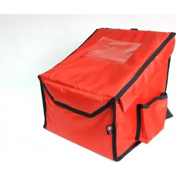 Taška na bowlingovou kouli FURMIS Batoh na pizzu na 4 krabice 350x350 mm, nylon, červený s černým lemováním | FURMIS, PLECAK S
