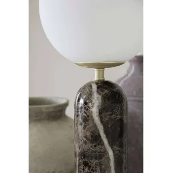 Lampička Globen Lighting stolní lampa Torrano, hnědá, výška 53 cm hnědá mramorovaná, bílá, leštěná mosaz 1 x 40 W - Doprava zdarma