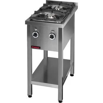 Sporák KROMET Volně stojící plynový vařič 2-hořák, 400x700x850 mm | KROMET, 000.KG-2M