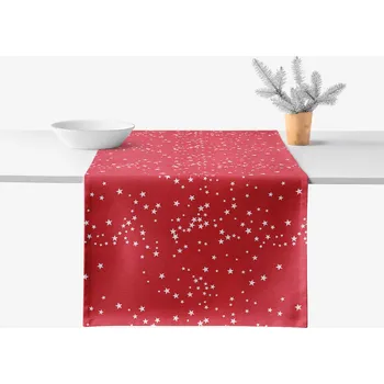ubrus Běhoun na stůl Valencia - Hvězdičky na červené 20x120 cm