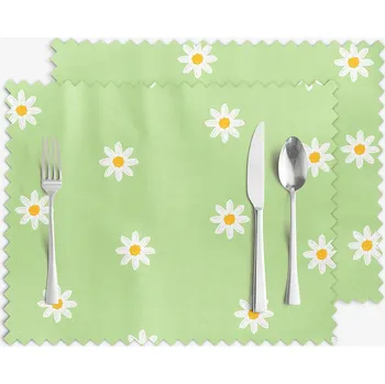 ubrus Prostírání na stůl teflonové - Kopretiny na zeleném - sada 2ks 30 x 40 cm