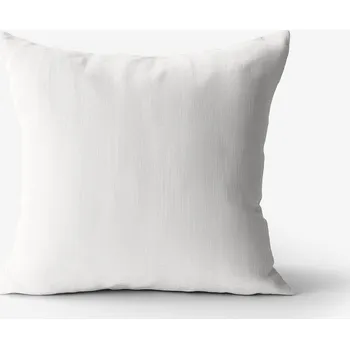 Povlak na polštářek Povlak na polštář ze lněné směsi - bílý 50 x 60 cm