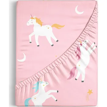 Prostěradlo Dětské bavlněné napínací prostěradlo - Veselí jednorožci 80 x 160 cm