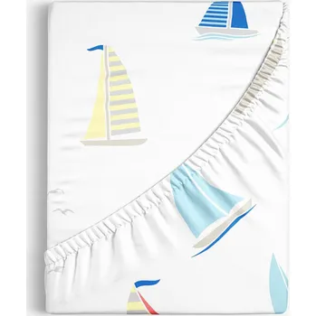 Prostěradlo Bavlněné napínací prostěradlo - Plachetnice 80 x 160 cm