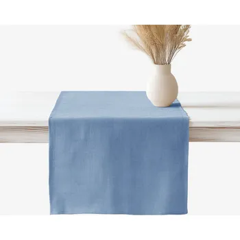 ubrus Běhoun na stůl ze lněné směsi - modrý 20x120 cm