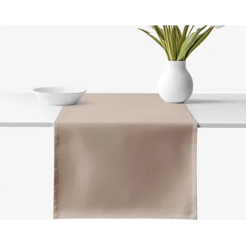 ubrus Běhoun na stůl 100% bavlněné plátno - kávový hnědý 35x160 cm