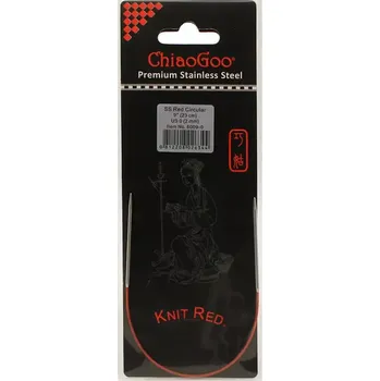 Nástroj na niť a příze ChiaoGoo Knit Red ergonomické fixní kruhové jehlice 23 Cm 2mm (ChiaoGoo SS Knit RED™ Circulars - 9" 23 cm 2mm)