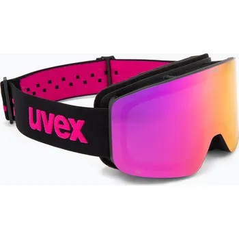 Dětské lyžařské brýle UVEX Pwdr FM black matt/mirror pink green clear