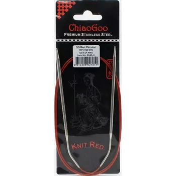 ChiaoGoo Knit Red ergonomické fixní kruhové jehlice 100 Cm 4mm (ChiaoGoo SS Knit RED™ Circulars - 40" 100 cm 4mm)