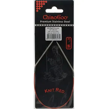 Jehlice ChiaoGoo Knit Red ergonomické fixní kruhové jehlice 30 Cm 2,5mm (ChiaoGoo SS Knit RED™ Circulars - 12" 30 cm 2,5mm)