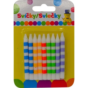Magnetická kreslící tabulka Narozeninová svíčka BAREVNÁ s pruhy 18ks