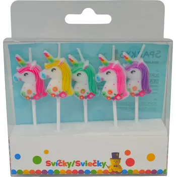 Magnetická kreslící tabulka Narozeninová svíčka s JEDNOROŽCEM a držákem 5ks