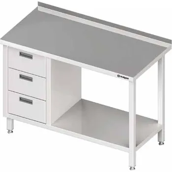 Dětský stůl STALGAST Přístěnný stůl, blok tří zásuvek po levé straně a s policí 800x600x850 mm | STALGAST, 980386080