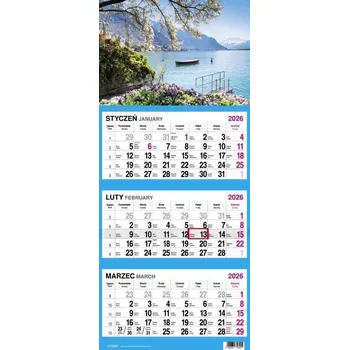 Kalendář Kalendarz 2026 trójdzielny widok (pl, 2000, Plastový obal, O-press)