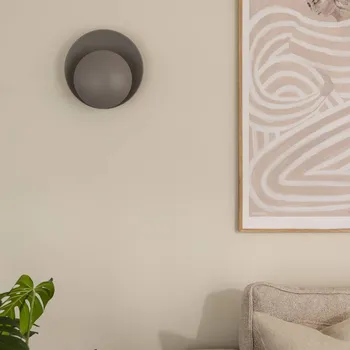 Lampička Globen Lighting Nástěnné světlo ORBIT, šedé, kov, Ø 30 cm - Délka kabelu 200 cm šedá 1 x 40 W - Doprava zdarma