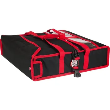 Taška na bowlingovou kouli FURMIS Taška na pizzu na 2 krabice 500x500 mm, material Cordura, černá s červeným lemováním | FURMIS, T2XL