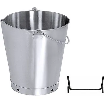 CONTACTO Vědro s výlevkou z nerezové oceli, bez víka, 15 l, průměr 300 mm | CONTACTO, 419/015