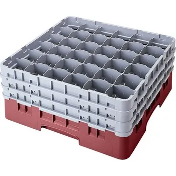 přísavka na sklo Cambro Koš Camrack 36 pozic, výška sklenice 21,6 cm - Červená| TOM, R-36S800-163