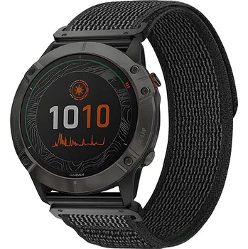 Eternico Nylon Loop Strap for Garmin QuickFit 22mm black