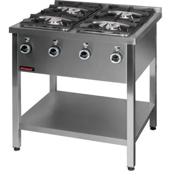 Sporák KROMET Volně stojící plynový vařič 4-hořák, 800x700x850 mm | KROMET, 000.KG-4M