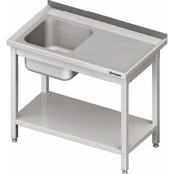 Dětský stůl STALGAST Stůl s jednokomorovým dřezem z levé strany a policí 1300x700x850 mm | STALGAST, 980707130