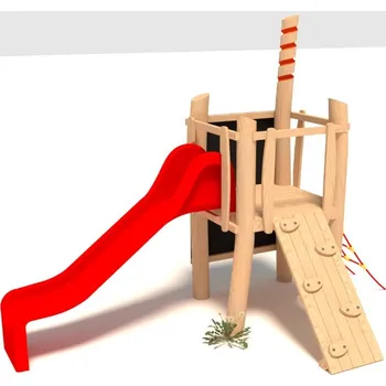 Hra na zahradu Playground System DĚTSKÉ HŘIŠTĚ sestava se skluzavkou z akátu - Isa