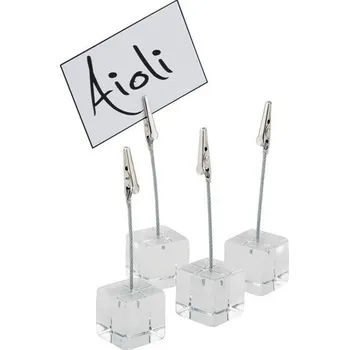 Stojánek na vánoční stromek APS Stojan s klipsem akrylový 30x30x120 mm, sada 4 kusů | APS, 00074