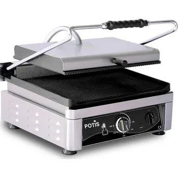 Kuchyňský gril POTIS Kontaktní gril, elektrický, rýhovaný, 3 kW, 230 V, 510x500x300 mm | POTIS, PK 2745
