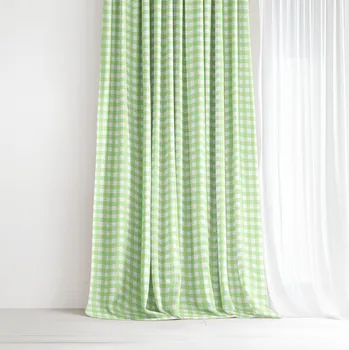 Závěs Dekorační závěs - Zelené kostičky 160x150 cm