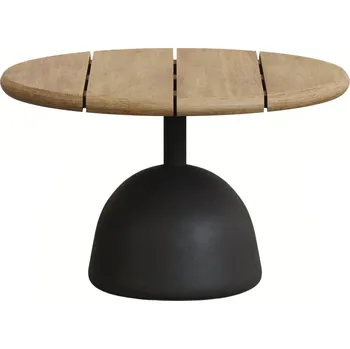 Zahrada Kave Home Dřevěný zahradní stolek Saura 55 cm s černou podnoží