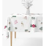 Vánoční hranatý ubrus z pevné bavlny - České Vánoce 120 x 160 cm