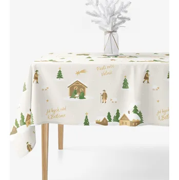 ubrus Vánoční hranatý ubrus 100% bavlněné plátno - Pásli ovce Valaši 80 x 80 cm