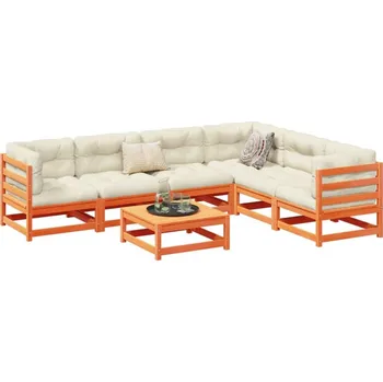 Zahradní sestava vidaXL 7dílná zahradní sedací souprava masivní borovice [3299463] Barva: Voskově hnědá