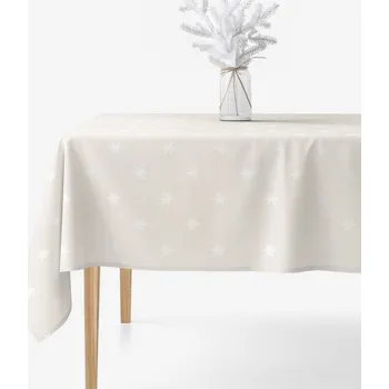 ubrus Hranatý ubrus Natura - Sněhové vločky na režné 80 x 80 cm