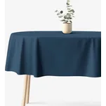 Oválný ubrus 100% bavlněné plátno - námořnický modrý 140 x 220 cm