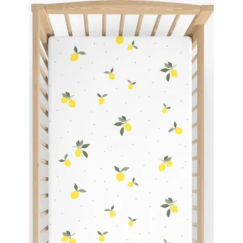 Prostěradlo Bavlněné napínací prostěradlo do dětské postýlky - Citrony 60 x 120 cm