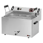 Fritéza elektrická 0,56 kW/l, 16 l stolní s výpustí 400 V | REDFOX - FE 30 T
