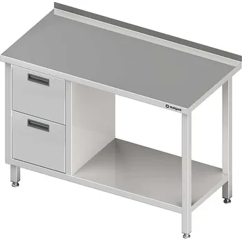 Dětský stůl STALGAST Přístěnný stůl, blok se dvěmi zásuvkami po levé straně a policí 1000x600x850 mm | STALGAST, 980266100