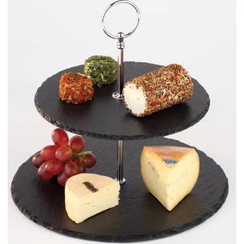 APS Etažér dvoupatrový z břidlicového kamene, průměr 250 mm | APS, 00989