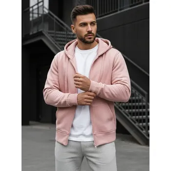 Pánská mikina Buďchlap Růžová jednoduchá mikina s kapucí