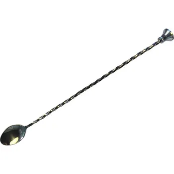 TOMGAST Lžička barmanská s drtítkem 30 cm, nerez| TOM, BPR-30S