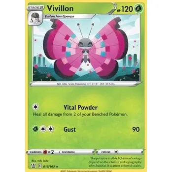 Karetní hra Pokémon BST 013/163 Vivillon - Battle Styles Stav: Near Mint, Verze: REVERSE HOLO